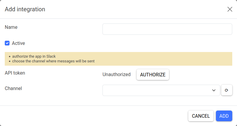 Integration with Slack