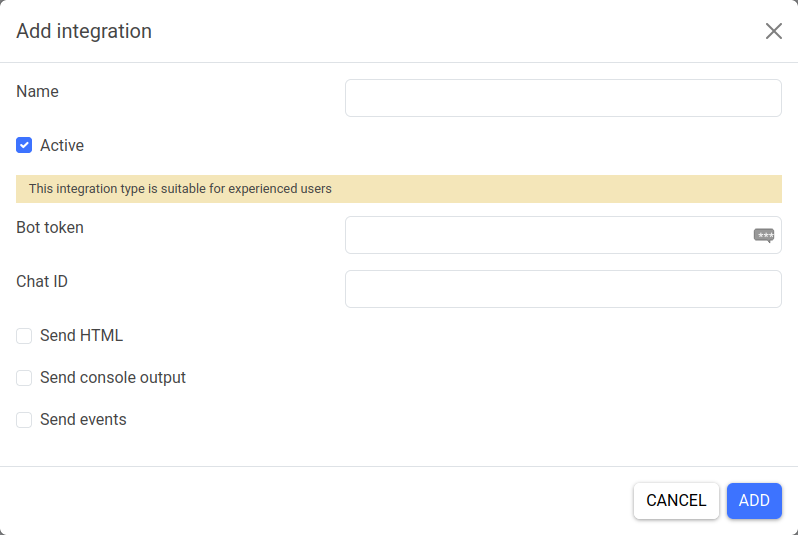 Integration with Telegram