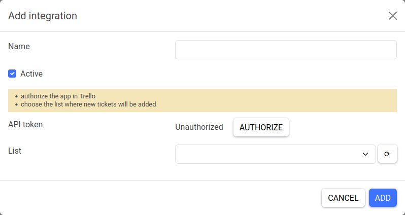 Integration with Trello